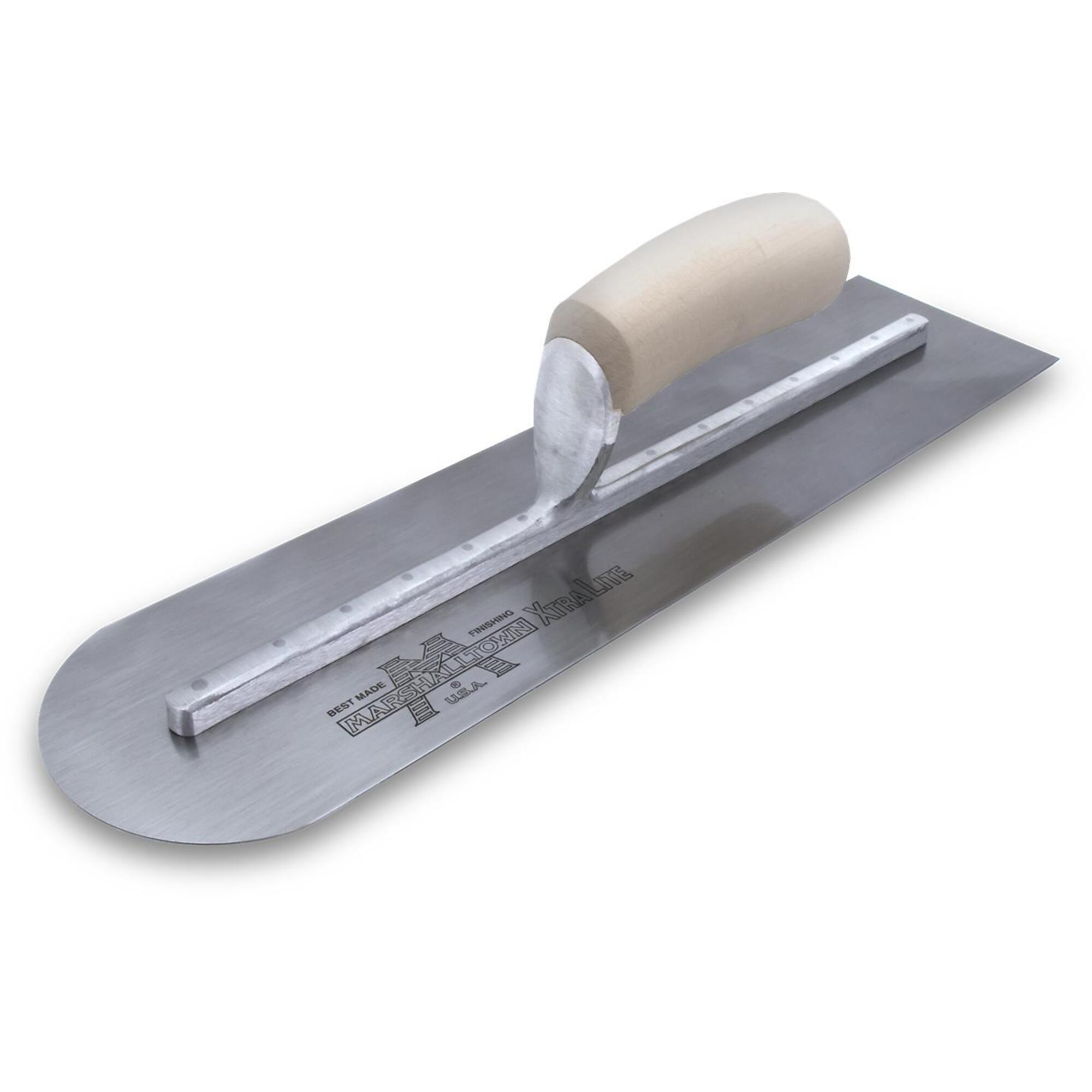 Marshalltown Finishing Trowel - Round Front End, Curved Wood Handle, Model# MXS20RE